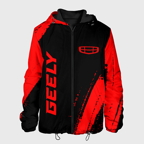 Мужская куртка Geely - red gradient вертикально / 3D-Черный – фото 1