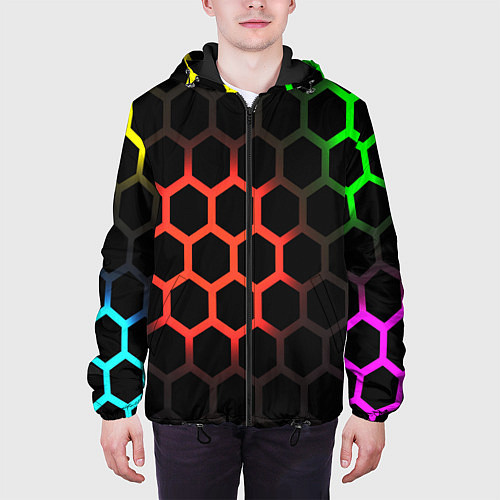 Мужская куртка Hexagon neon / 3D-Черный – фото 3