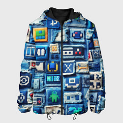 Мужская куртка Пэчворк с геймерскими знаками
