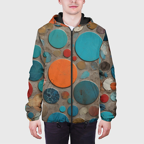 Мужская куртка Арт вариация терраццо / 3D-Черный – фото 3