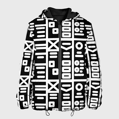 Мужская куртка Геометрические фигуры паттерн / 3D-Черный – фото 1