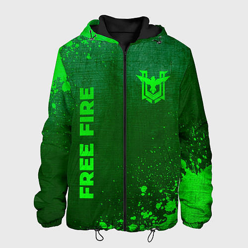 Мужская куртка Free Fire - green gradient вертикально / 3D-Черный – фото 1