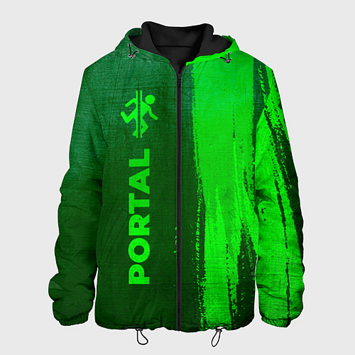 Мужская куртка Portal - green gradient по-вертикали / 3D-Черный – фото 1