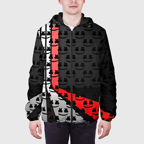 Мужская куртка Marshmello pattern / 3D-Черный – фото 3