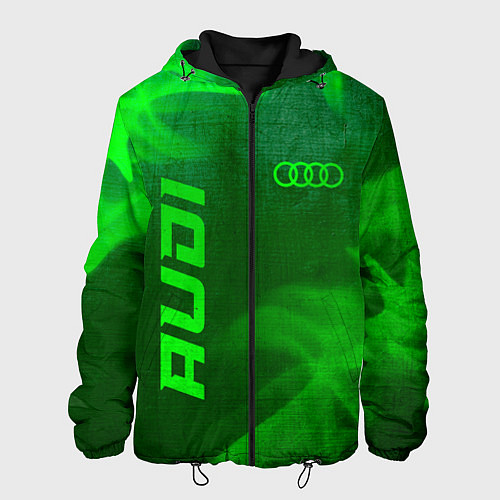 Мужская куртка Audi - green gradient вертикально / 3D-Черный – фото 1