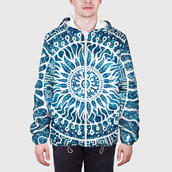 Куртка с капюшоном мужская Зимний шаманский бубен, цвет: 3D-белый — фото 2