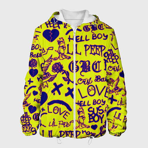 Мужская куртка Lil peep rap pattern / 3D-Белый – фото 1