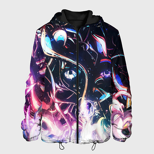 Мужская куртка Фрактальный узор текстура / 3D-Черный – фото 1