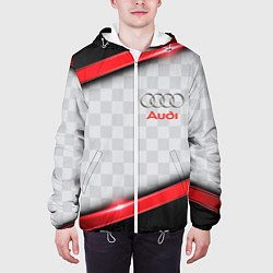 Куртка с капюшоном мужская AUDI auto texture, цвет: 3D-белый — фото 2