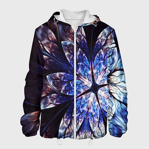 Мужская куртка Фрактальный узора стекло / 3D-Белый – фото 1