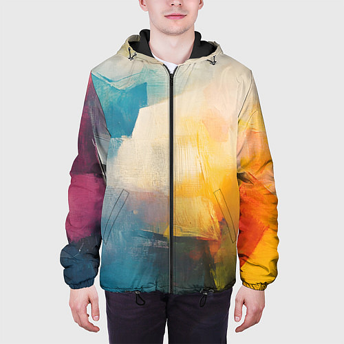 Мужская куртка Живопись мазками / 3D-Черный – фото 3