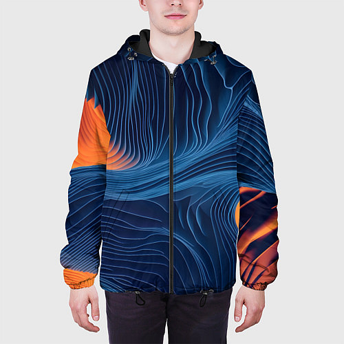 Мужская куртка Абстрактная иллюзия / 3D-Черный – фото 3