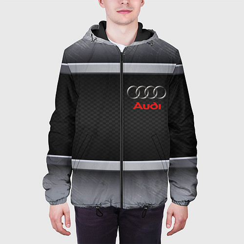 Мужская куртка Audi metal texture / 3D-Черный – фото 3