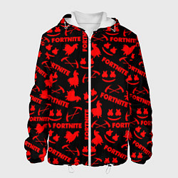 Куртка с капюшоном мужская Fortnite pattern game red, цвет: 3D-белый