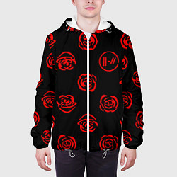 Куртка с капюшоном мужская Twenty one pilots rose pattern, цвет: 3D-белый — фото 2