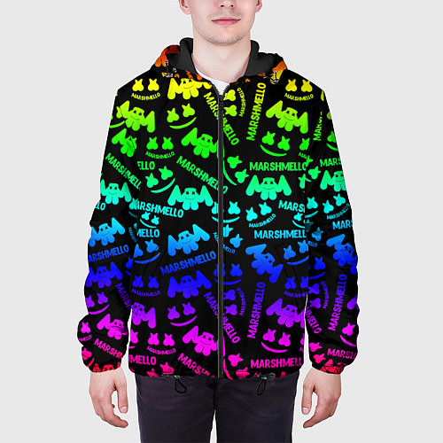 Мужская куртка Marshmello neon steel pattern / 3D-Черный – фото 3