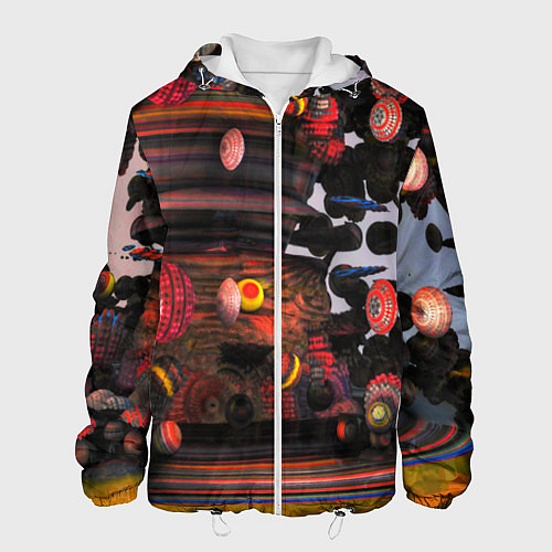Мужская куртка Оптические фигуры абстракция / 3D-Белый – фото 1