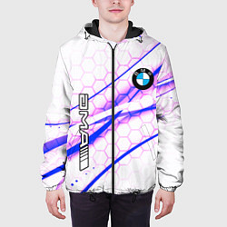 Куртка с капюшоном мужская BMW спортивный стиль, цвет: 3D-черный — фото 2