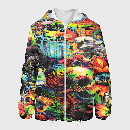 Мужская куртка Кислотные рисунки психоделика / 3D-Белый – фото 1