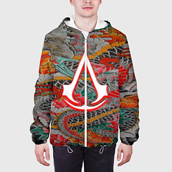 Куртка с капюшоном мужская Assassins Creed shadows japan, цвет: 3D-белый — фото 2