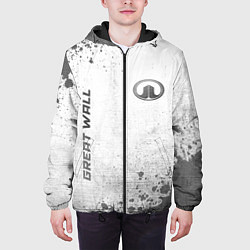 Куртка с капюшоном мужская Great Wall - white gradient вертикально, цвет: 3D-черный — фото 2