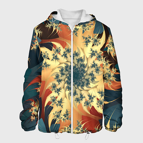 Мужская куртка Оптические узоры фракталы / 3D-Белый – фото 1