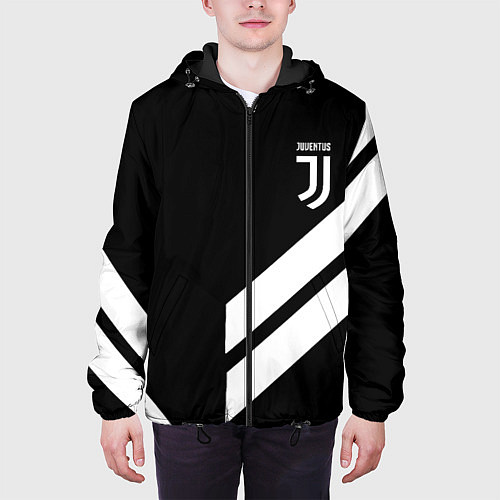 Мужская куртка Juventus line white / 3D-Черный – фото 3