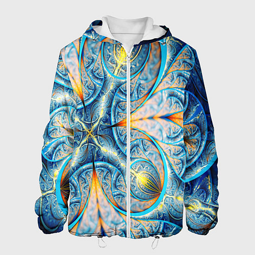 Мужская куртка Оптический узор фрактальный / 3D-Белый – фото 1