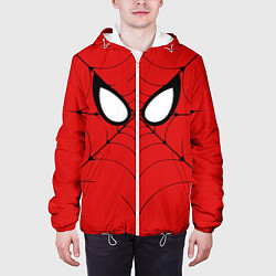 Куртка с капюшоном мужская Человек-паук глаза, цвет: 3D-белый — фото 2