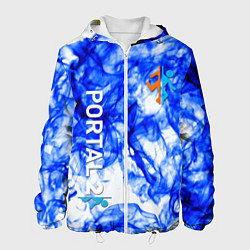 Куртка с капюшоном мужская Portal 2 flame blue, цвет: 3D-белый