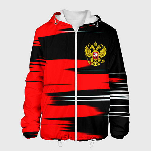 Мужская куртка Россия полосы краски / 3D-Белый – фото 1