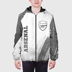 Куртка с капюшоном мужская Arsenal - white gradient вертикально, цвет: 3D-черный — фото 2