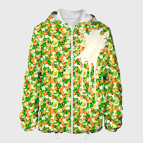 Мужская куртка Салат Оливье с майонезом / 3D-Белый – фото 1