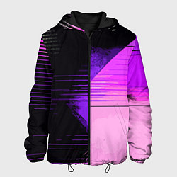 Мужская куртка Горизонтальные полосы на чёрно-розовом фоне