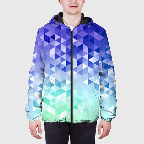 Мужская куртка Градиентная геометрия / 3D-Черный – фото 3