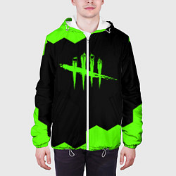Куртка с капюшоном мужская Dead by daylight hexagon, цвет: 3D-белый — фото 2