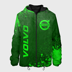 Куртка с капюшоном мужская Volvo - green gradient вертикально, цвет: 3D-черный
