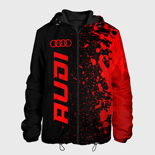 Мужская куртка Audi - red gradient по-вертикали / 3D-Черный – фото 1