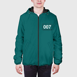 Куртка с капюшоном мужская Игрок 007 - Игра в кальмара, цвет: 3D-черный — фото 2
