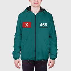 Куртка с капюшоном мужская Игрок 456 - Игра в кальмара, цвет: 3D-черный — фото 2