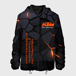Куртка с капюшоном мужская KTM - плиты с эффектом свечения, цвет: 3D-черный