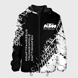 Куртка с капюшоном мужская KTM - следы от шин, цвет: 3D-черный