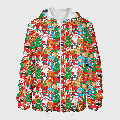 Мужская куртка Новогодние игрушки / 3D-Белый – фото 1