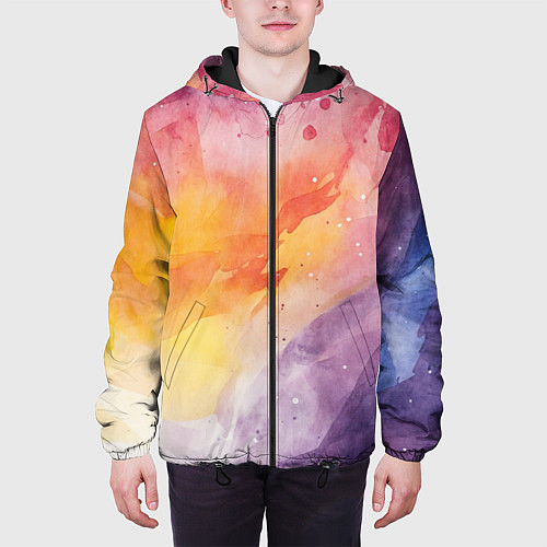 Мужская куртка Краски акварели / 3D-Черный – фото 3