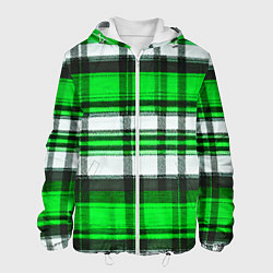 Мужская куртка Зелёно-белая ткань в клетку