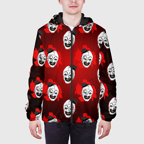 Мужская куртка Funny clown Art in blood / 3D-Черный – фото 3