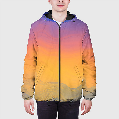 Мужская куртка Яркий градиент / 3D-Черный – фото 3