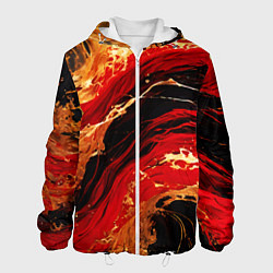Мужская куртка Красно-золотые брызги на чёрном фоне
