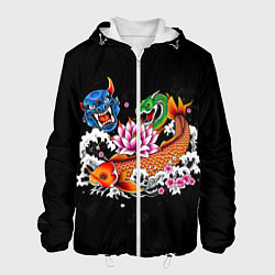 Мужская куртка Татуировка рыба кои
