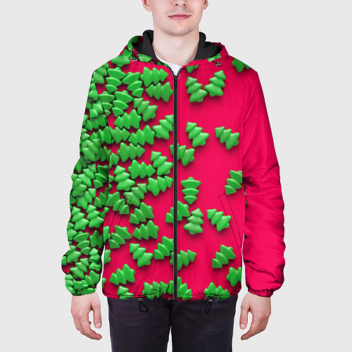 Мужская куртка Веселые елочки / 3D-Черный – фото 3